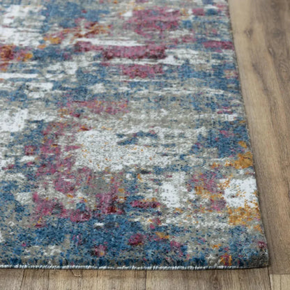 Dick Abstract Blue Large Area Rugs For Living Room - LOOMLAN - LOOMLAN - Area Rugs