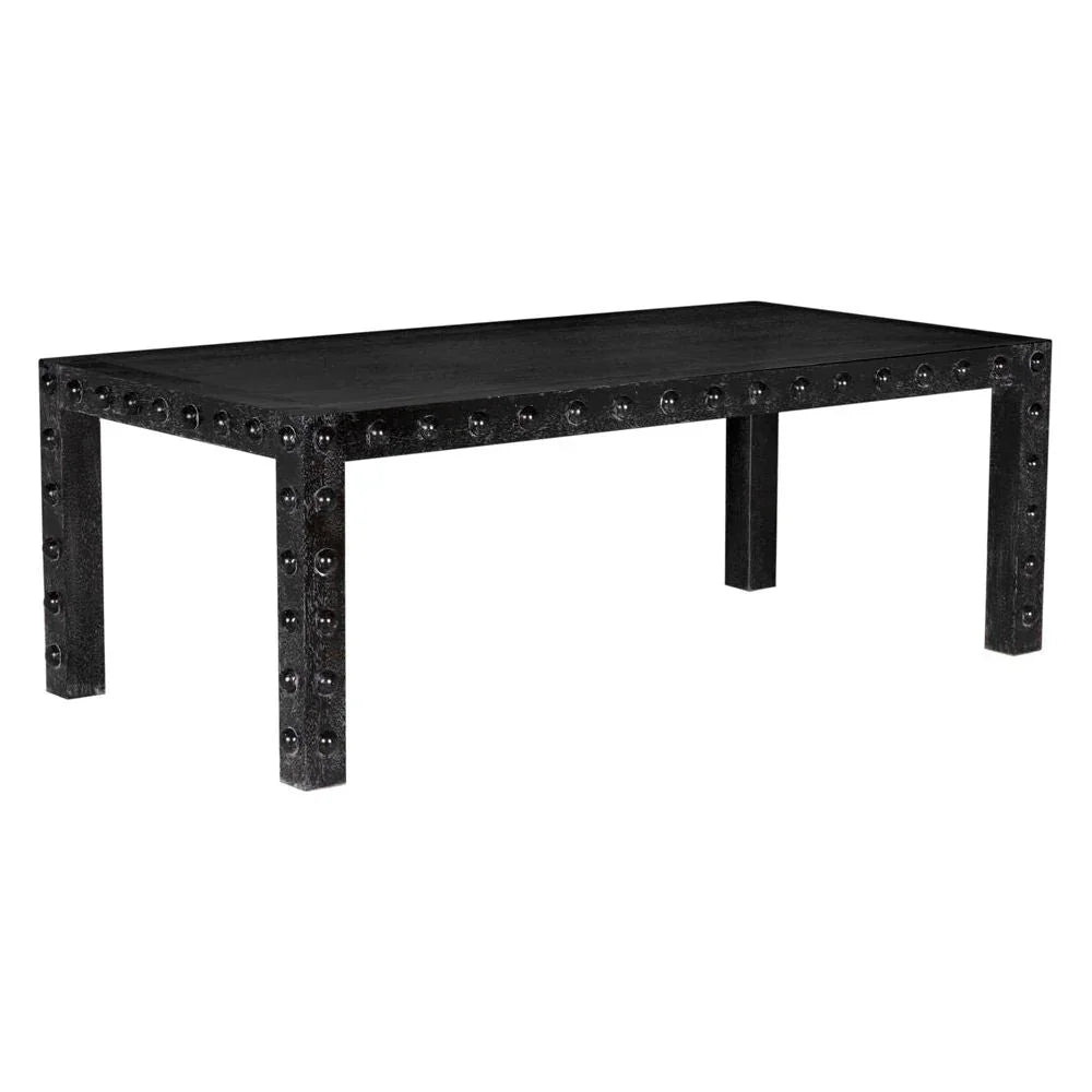 Didier Wooden Black Rectangular Dining Table-Dining Tables-Noir-LOOMLAN
