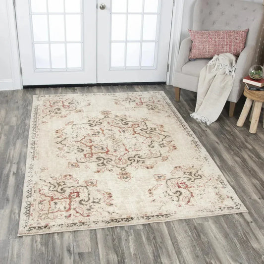 Dido Medallion Beige Large Area Rugs For Living Room - LOOMLAN - LOOMLAN - Area Rugs