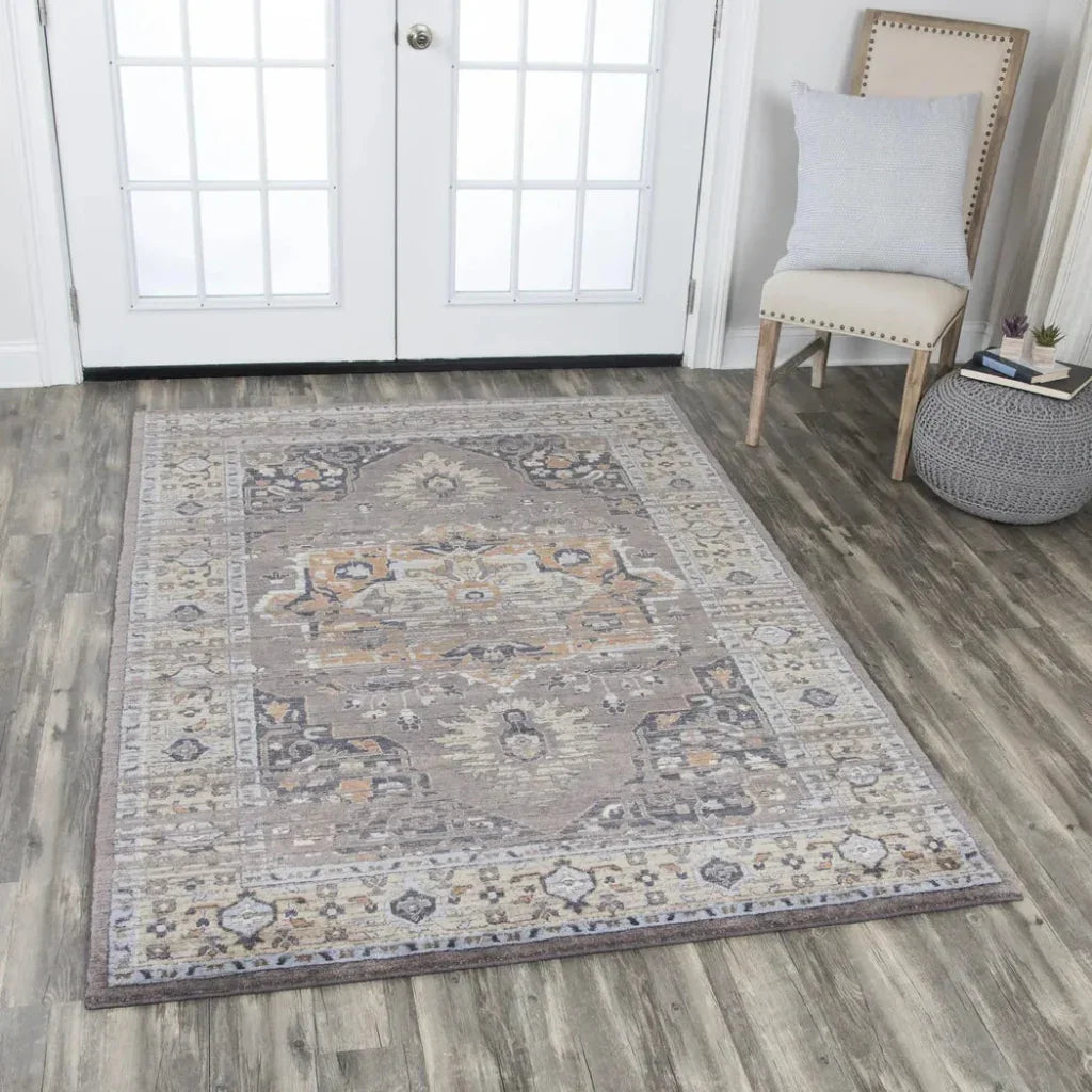 Diet Medallion Rust Large Area Rugs For Living Room - LOOMLAN - LOOMLAN - Area Rugs