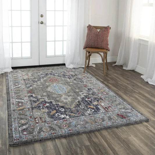 Diff Medallion Gray Large Area Rugs For Living Room - LOOMLAN - LOOMLAN - Area Rugs