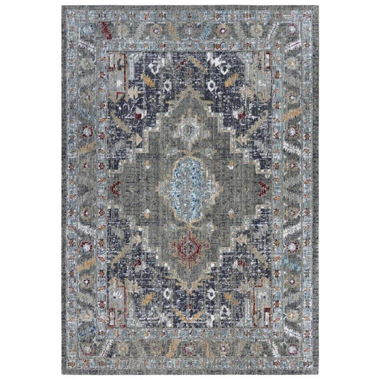 Diff Medallion Gray Large Area Rugs For Living Room - LOOMLAN - LOOMLAN - Area Rugs