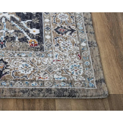 Dika Medallion Charcoal Large Area Rugs For Living Room - LOOMLAN - LOOMLAN - Area Rugs