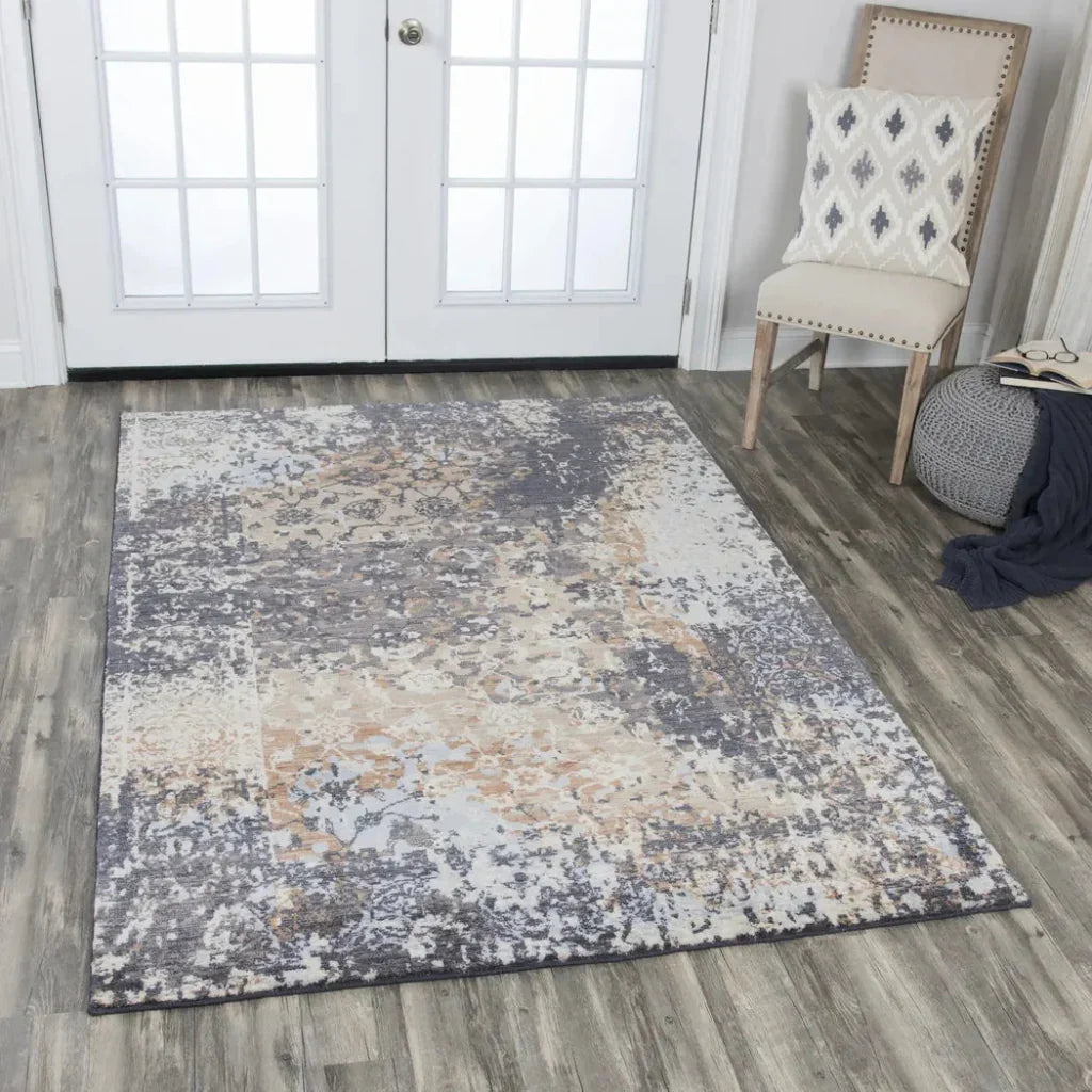 Dime Floral Rust Large Area Rugs For Living Room - LOOMLAN - LOOMLAN - Area Rugs