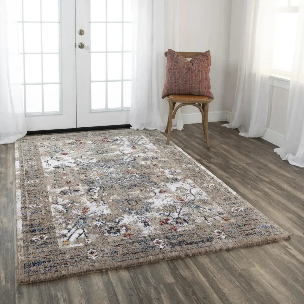 Dimm Medallion Beige Large Area Rugs For Living Room - LOOMLAN - LOOMLAN - Area Rugs