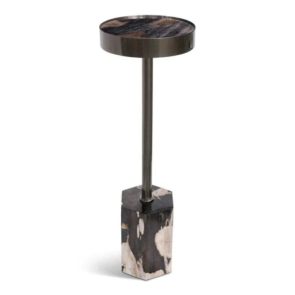 Dinah Brass Framed Round Drink Table - LOOMLAN - Urbia - Side Tables