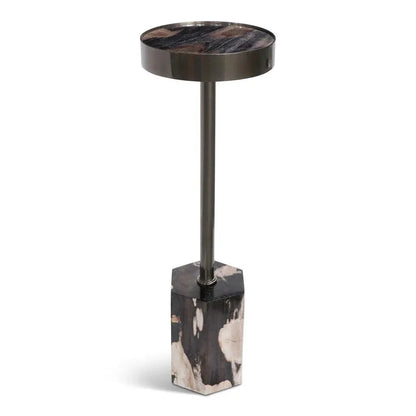 Dinah Brass Framed Round Drink Table - LOOMLAN - Urbia - Side Tables