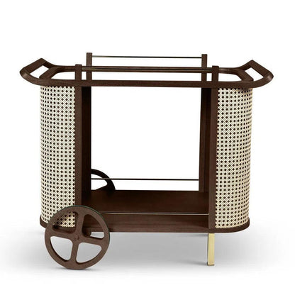 Dinda Wooden Cane Bar Cart-Home Bar Carts-Urbia-LOOMLAN