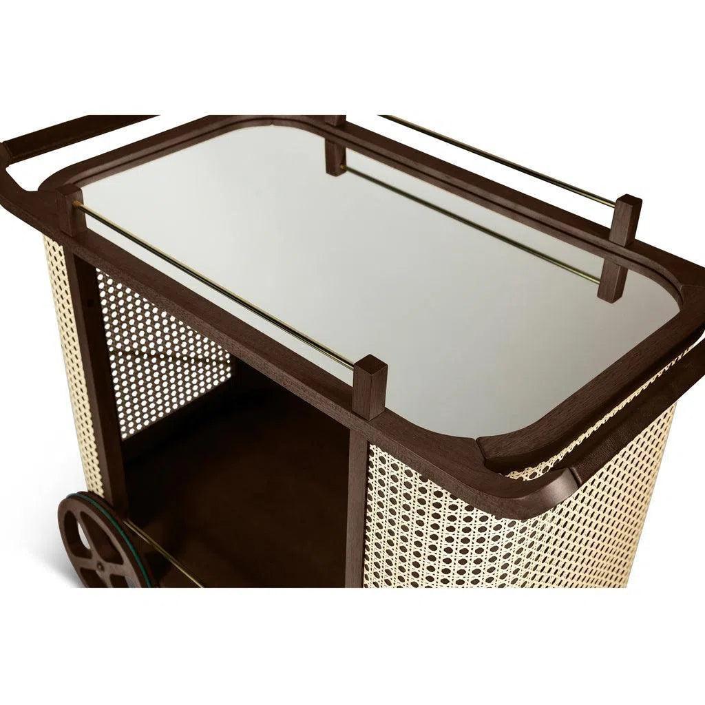 Dinda Wooden Cane Bar Cart-Home Bar Carts-Urbia-LOOMLAN