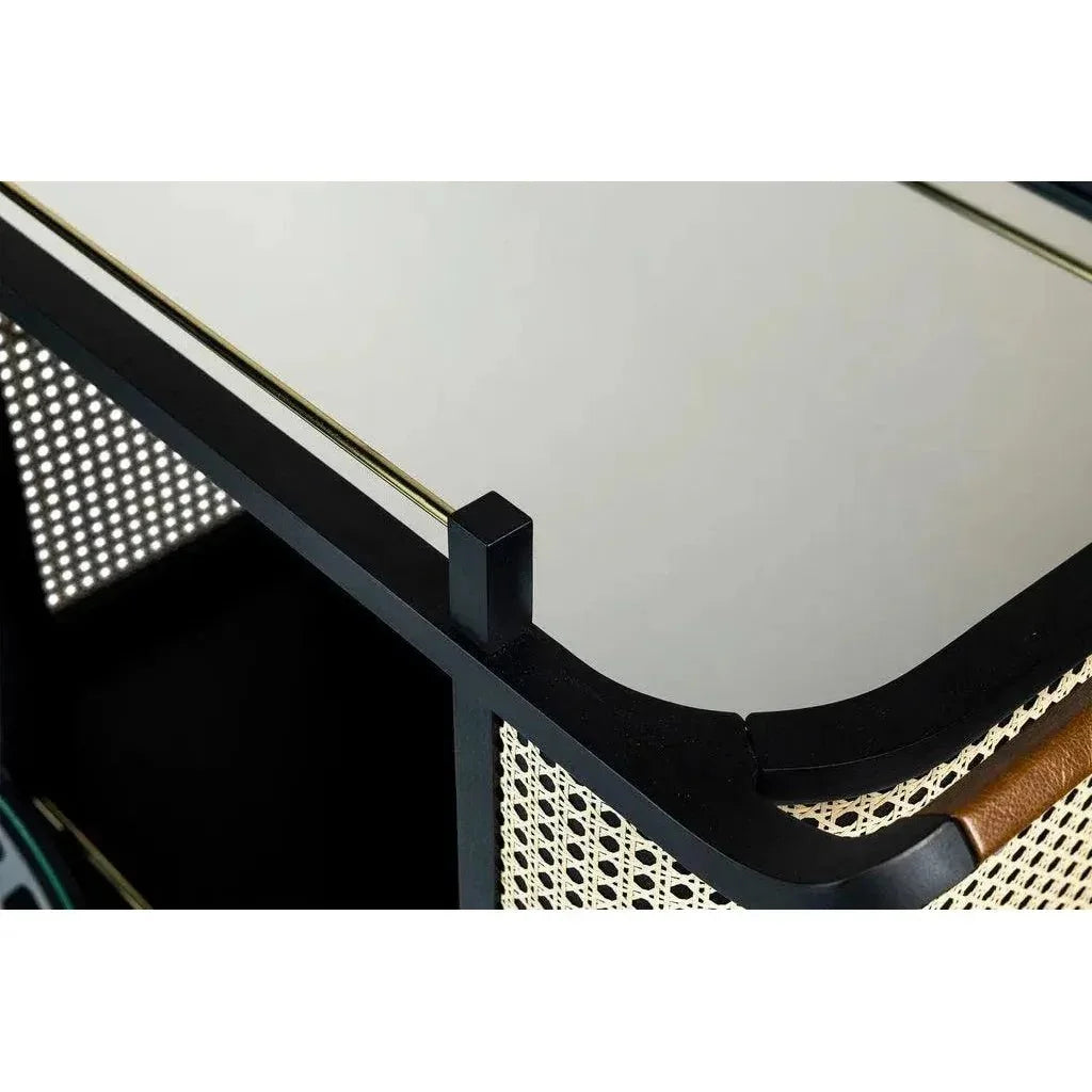 Dinda Wooden Cane Bar Cart-Home Bar Carts-Urbia-LOOMLAN