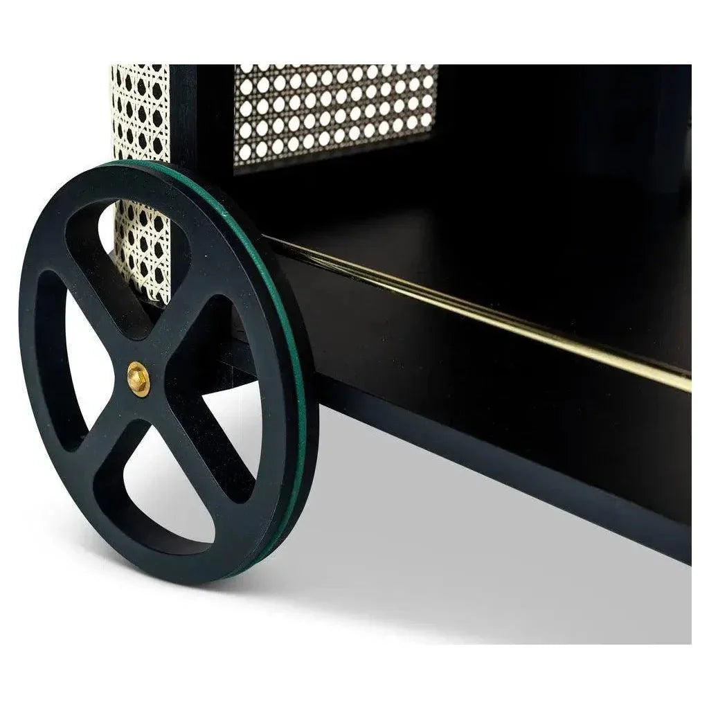 Dinda Wooden Cane Bar Cart-Home Bar Carts-Urbia-LOOMLAN