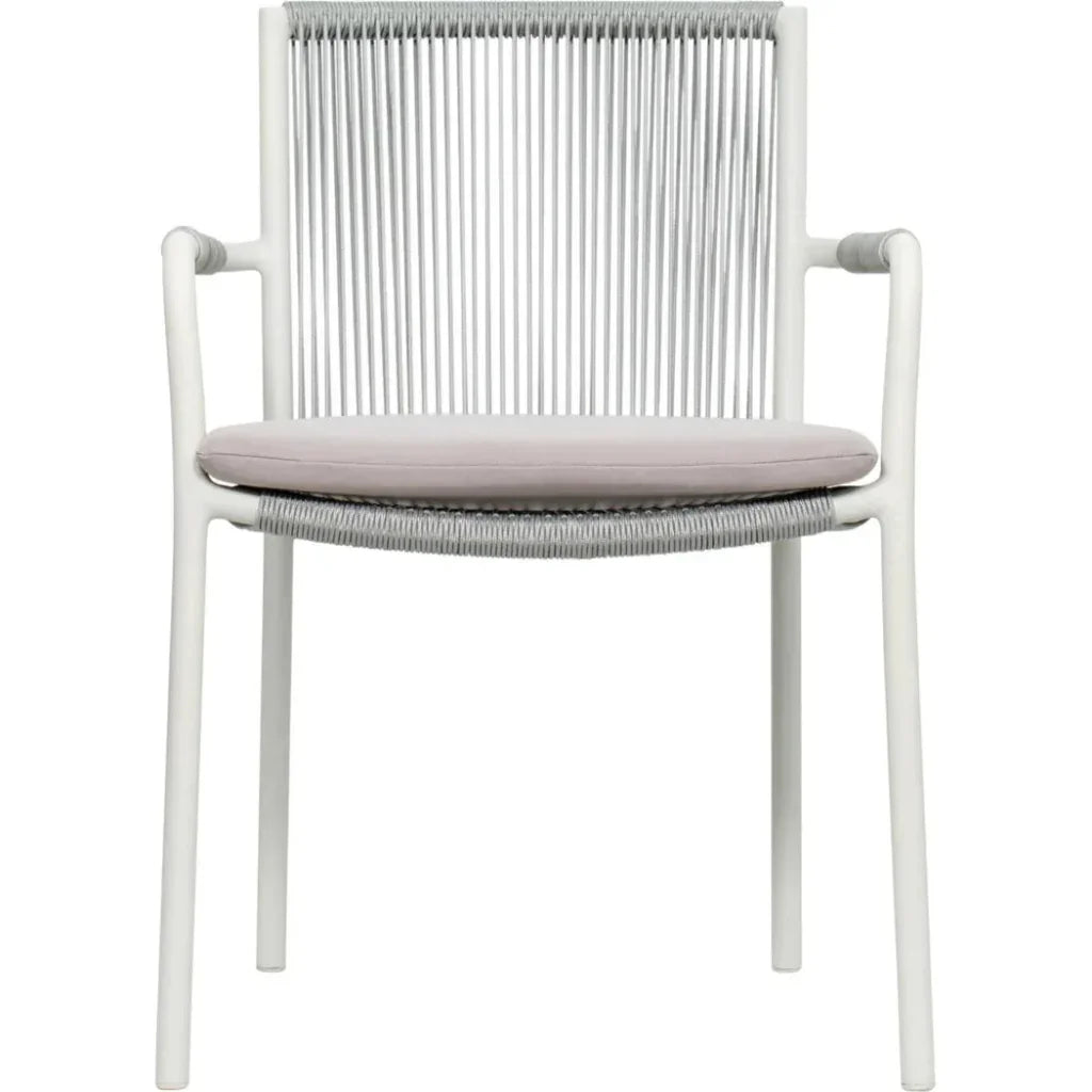 Dining Arm Chair Set of Two - White Outdoor-Outdoor Dining Chairs-Seasonal Living-LOOMLAN