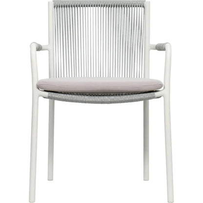 Dining Arm Chair Set of Two - White Outdoor-Outdoor Dining Chairs-Seasonal Living-LOOMLAN
