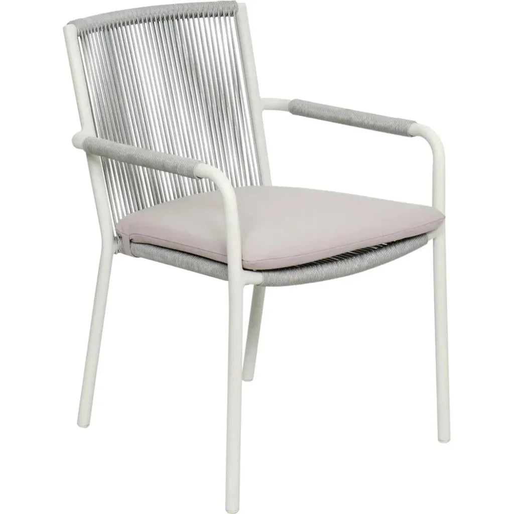 Dining Arm Chair Set of Two - White Outdoor-Outdoor Dining Chairs-Seasonal Living-LOOMLAN