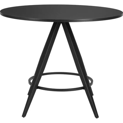 Dinos Wood & Steel Black Round Dining Table-Dining Tables-Zuo Modern-LOOMLAN