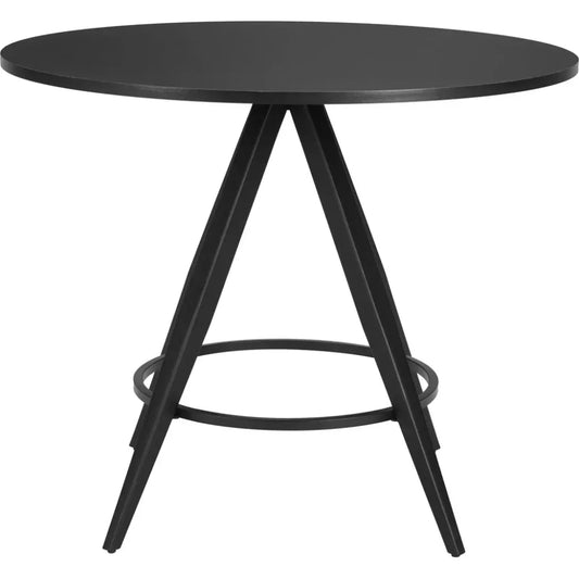 Dinos Wood & Steel Black Round Dining Table-Dining Tables-Zuo Modern-LOOMLAN