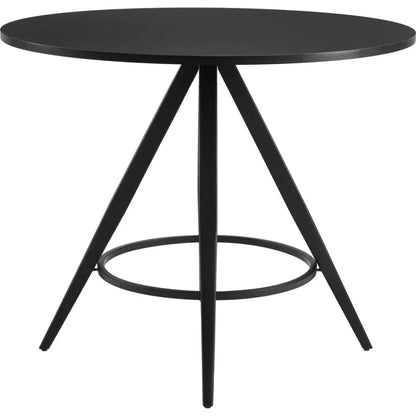 Dinos Wood & Steel Black Round Dining Table-Dining Tables-Zuo Modern-LOOMLAN