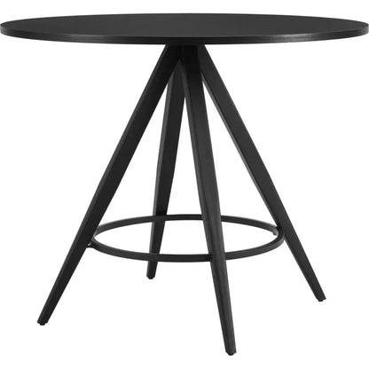 Dinos Wood & Steel Black Round Dining Table-Dining Tables-Zuo Modern-LOOMLAN