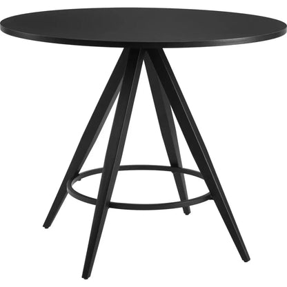 Dinos Wood & Steel Black Round Dining Table-Dining Tables-Zuo Modern-LOOMLAN
