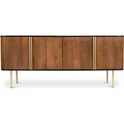 Dionne Wood and Metal Brown 4 Door Sideboard - LOOMLAN - Moe's Home - Sideboards
