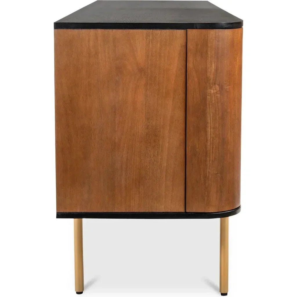 Dionne Wood and Metal Brown 4 Door Sideboard - LOOMLAN - Moe's Home - Sideboards