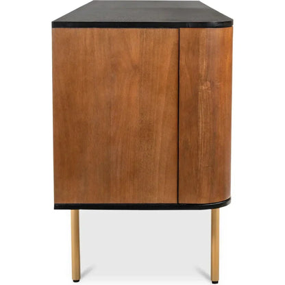 Dionne Wood and Metal Brown 4 Door Sideboard - LOOMLAN - Moe's Home - Sideboards