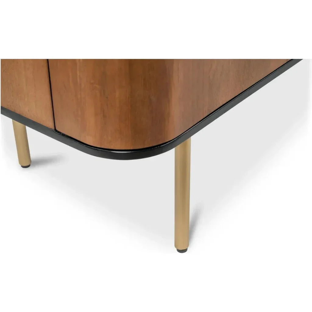 Dionne Wood and Metal Brown 4 Door Sideboard - LOOMLAN - Moe's Home - Sideboards