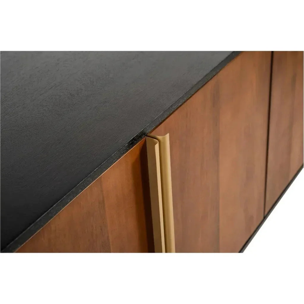 Dionne Wood and Metal Brown 4 Door Sideboard - LOOMLAN - Moe's Home - Sideboards