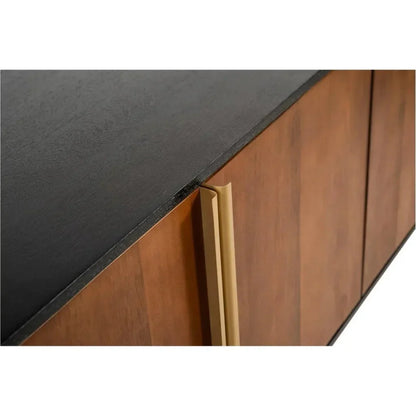 Dionne Wood and Metal Brown 4 Door Sideboard - LOOMLAN - Moe's Home - Sideboards
