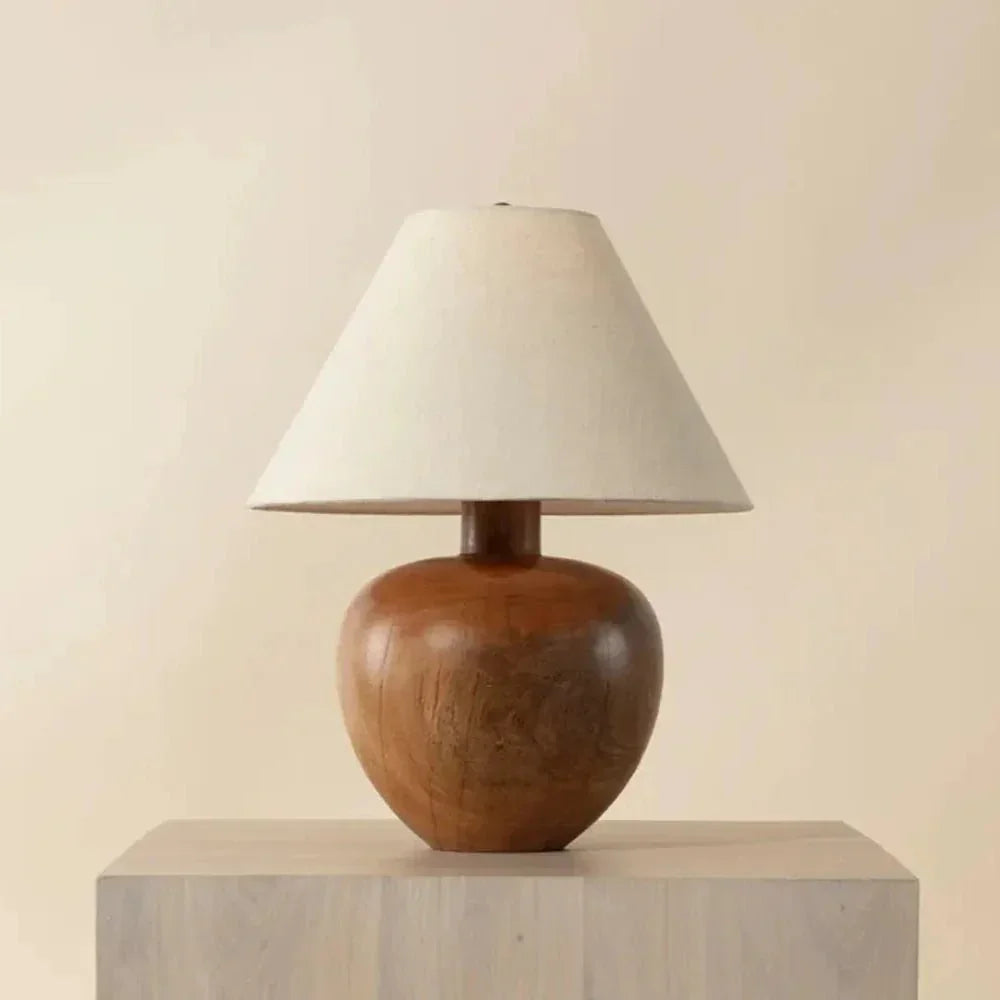 Dira Wooden Cream Table Lamp - LOOMLAN - SUNPAN - Table Lamps