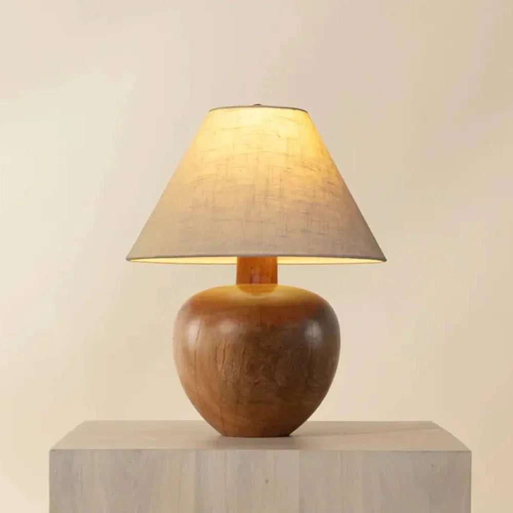 Dira Wooden Cream Table Lamp - LOOMLAN - SUNPAN - Table Lamps