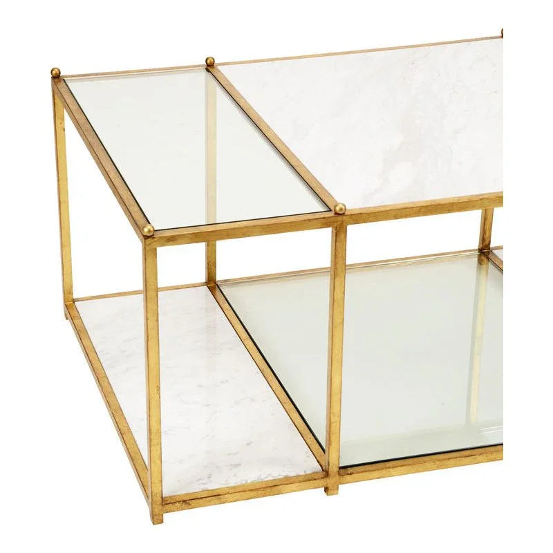 Directoire Stripe Iron Framed Rectangular Coffee Table - LOOMLAN - Chelsea House - Coffee Tables