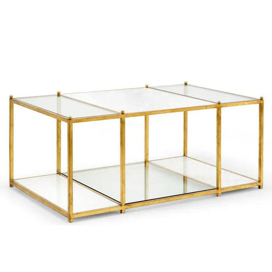 Directoire Stripe Iron Framed Rectangular Coffee Table - LOOMLAN - Chelsea House - Coffee Tables