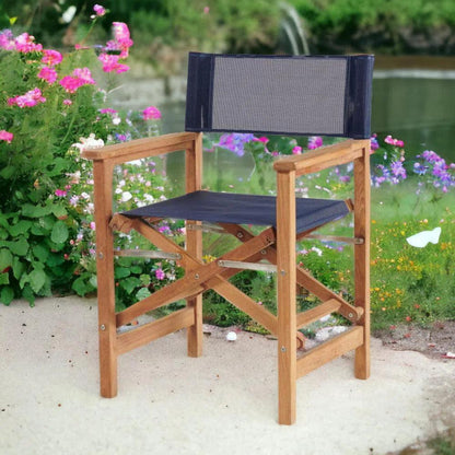 Director Teak Folding Outdoor Folding Armchair-Outdoor Dining Chairs-HiTeak-LOOMLAN