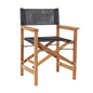 Director Teak Folding Outdoor Folding Armchair-Outdoor Dining Chairs-HiTeak-Black-LOOMLAN