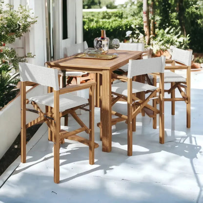 Director Teak Outdoor Counter Height Chair-Outdoor Counter Stools-HiTeak-LOOMLAN