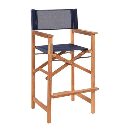 Director Teak Outdoor Counter Height Chair-Outdoor Counter Stools-HiTeak-Blue-LOOMLAN