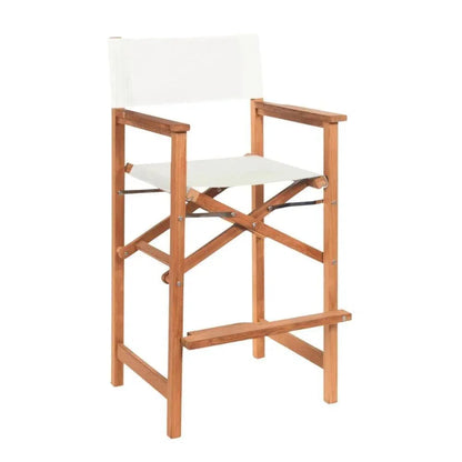Director Teak Outdoor Counter Height Chair-Outdoor Counter Stools-HiTeak-White-LOOMLAN