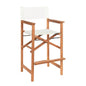 Director Teak Outdoor Counter Height Chair-Outdoor Counter Stools-HiTeak-White-LOOMLAN