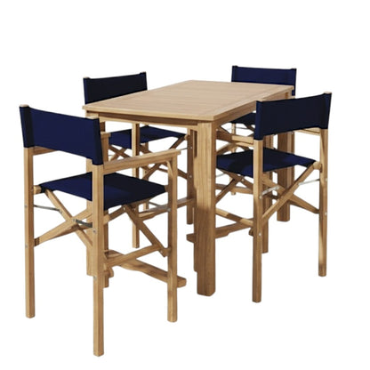 Director Teak Patio Counter Height Dining Set 5PC