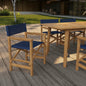 Director Teak Patio Family Dining Set 7PC-Outdoor Dining Sets-HiTeak-Blue-LOOMLAN