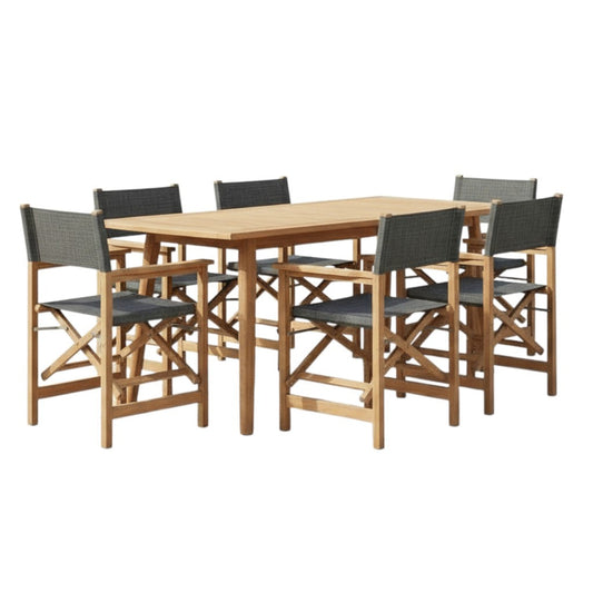 Director Teak Patio Family Dining Set 7PC