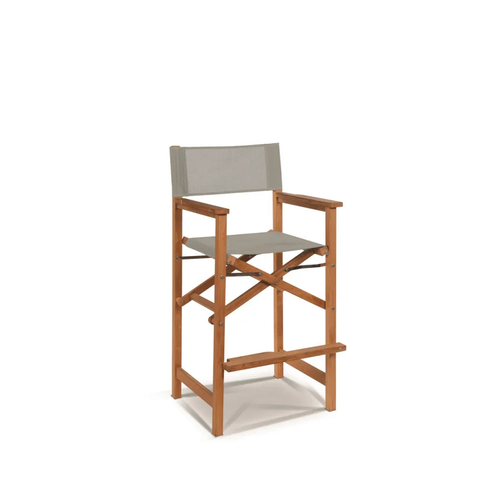 Director Teak Patio Square Bar Height Dining Set 3PC-Outdoor Dining Sets-HiTeak-LOOMLAN