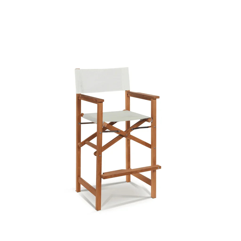 Director Teak Patio Square Bar Height Dining Set 3PC-Outdoor Dining Sets-HiTeak-LOOMLAN