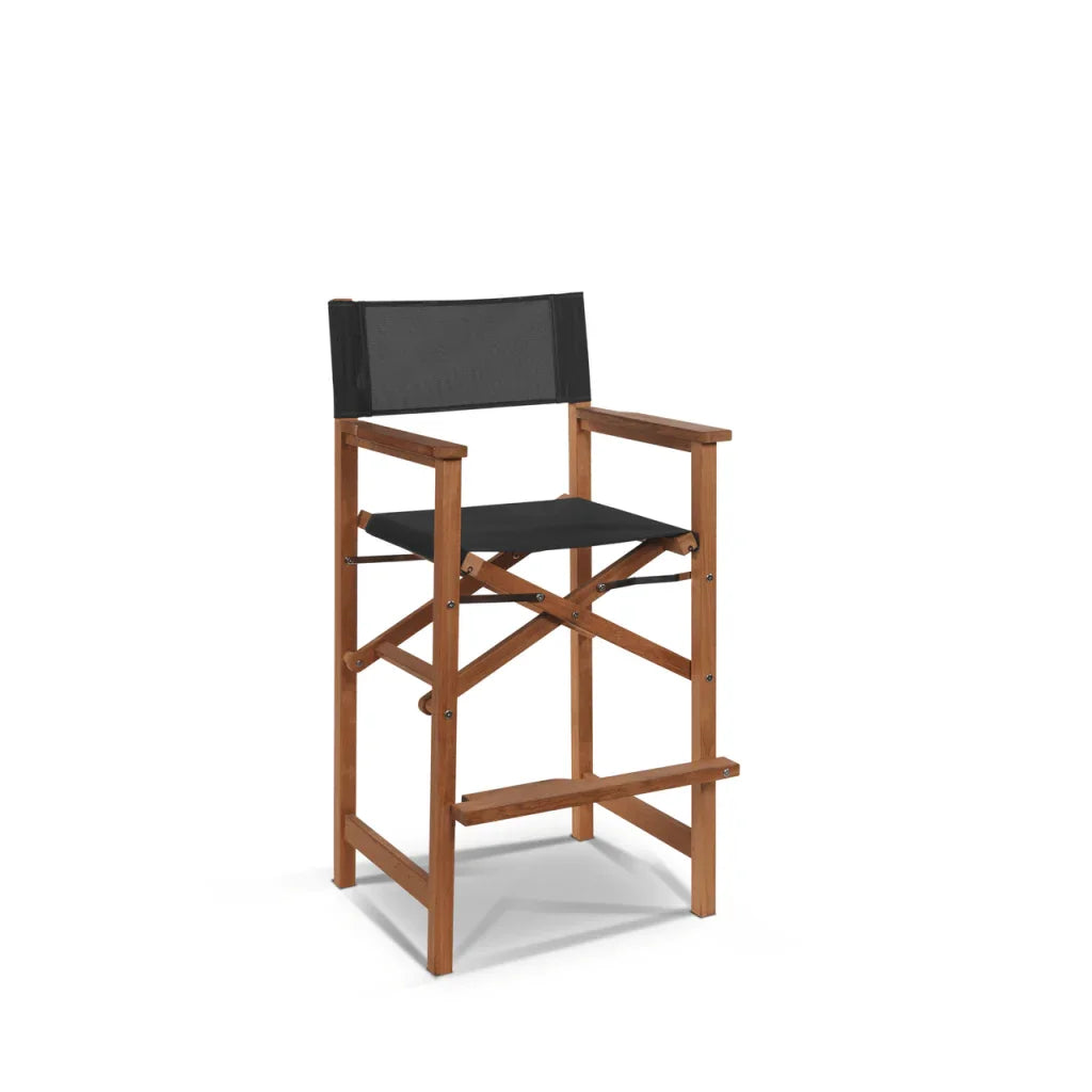 Director Teak Patio Square Bar Height Dining Set 3PC-Outdoor Dining Sets-HiTeak-LOOMLAN