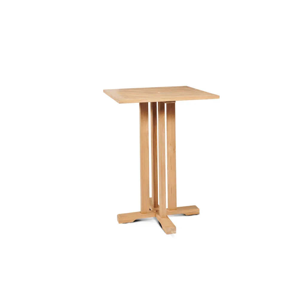 Director Teak Patio Square Bar Height Dining Set 3PC-Outdoor Dining Sets-HiTeak-LOOMLAN