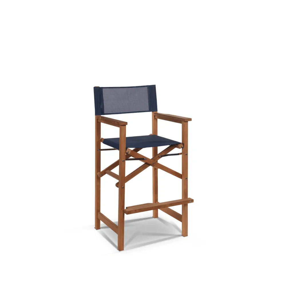 Director Teak Patio Square Bar Height Dining Set 3PC-Outdoor Dining Sets-HiTeak-LOOMLAN