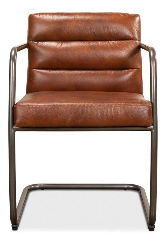 Director's Vintage Leather Armchair - LOOMLAN - Sarreid - Club Chairs