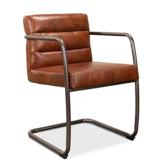 Director's Vintage Leather Armchair - LOOMLAN - Sarreid - Club Chairs