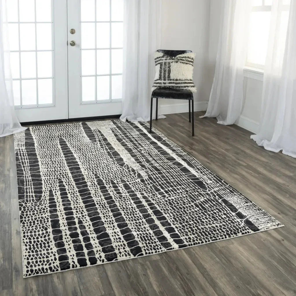 Dish Abstract Black Kitchen Hallway Runner Rug - LOOMLAN - LOOMLAN - Area Rugs